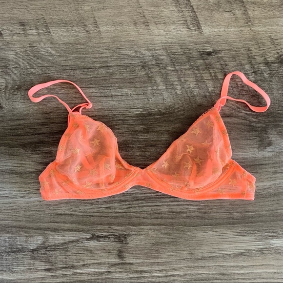 Free People Semi Sheer Star Print Mesh Bra - Picture 2 of 7